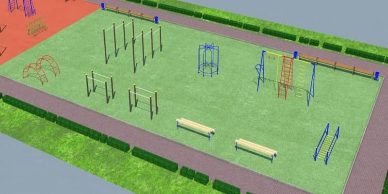 Проект детско-спортивной площадки для школы - детсада в Туле Проект детско-спортивной площадки для школы - детсада в Туле