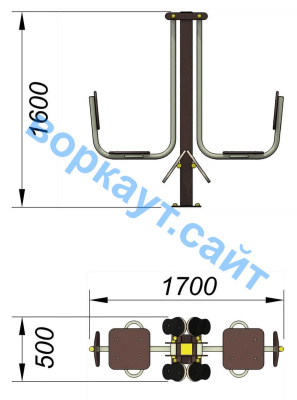 Уличный тренажер "Жим ногами горизонтальный " УТ 003 в Туле