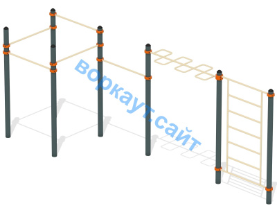 Воркаут турники с шведской стенкой и рукоходом  ВС-21 в Туле
