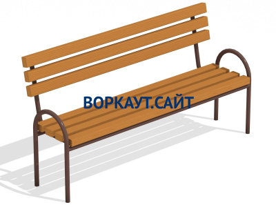 Парковая лавочка со спинкой МАФ 1605 в Туле