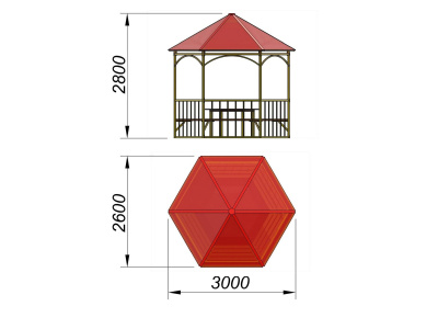 Беседка со столом и лавками МАФ 4121 в Туле