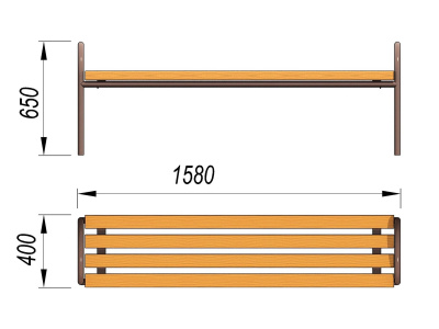 Лавочка парковая МАФ 1603 в Туле