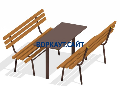 Дачный комплект из 2 лавочек и стола МАФ 1620 в Туле