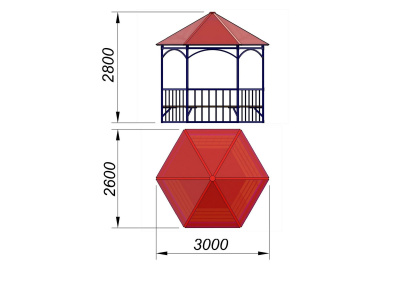 Беседка с лавками МАФ 4120 в Туле
