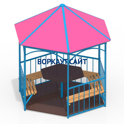 Беседка со столом, лавками и полом МАФ 4123 в Туле Беседка со столом, лавками и полом МАФ 4123 в Туле