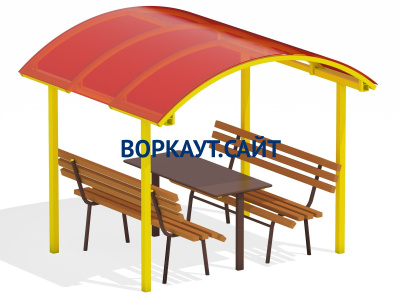 Стол и лавки под навесом МАФ 4005 в Туле