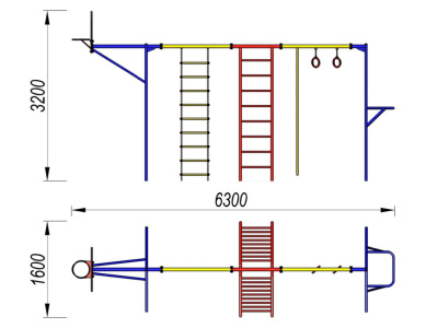 Гимнастический комплекс с баскетбольным щитом МАФ 3001 в Туле Гимнастический комплекс с баскетбольным щитом МАФ 3001 в Туле